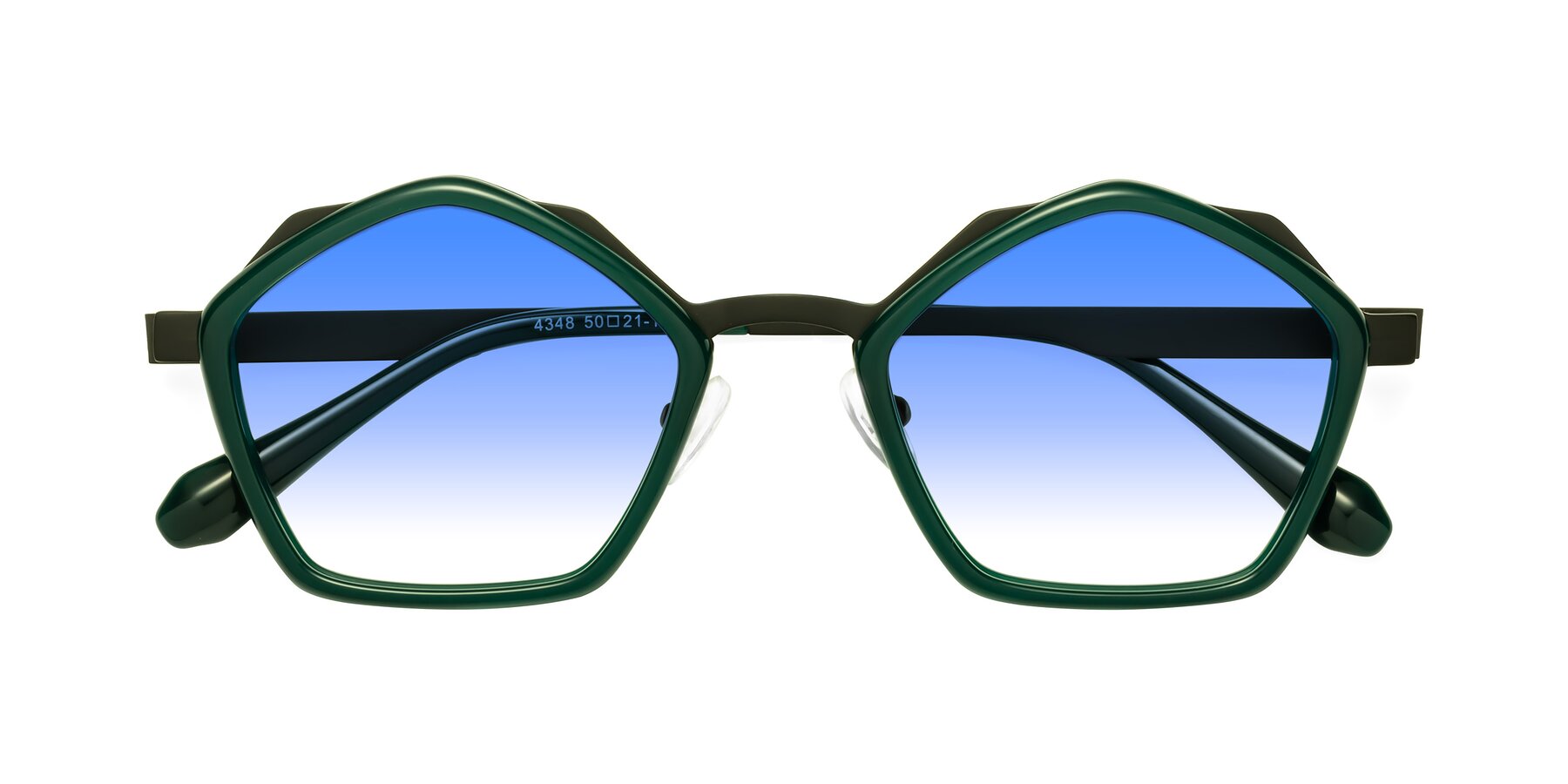 Folded Front of Sugar in Jade-Black with Blue Gradient Lenses