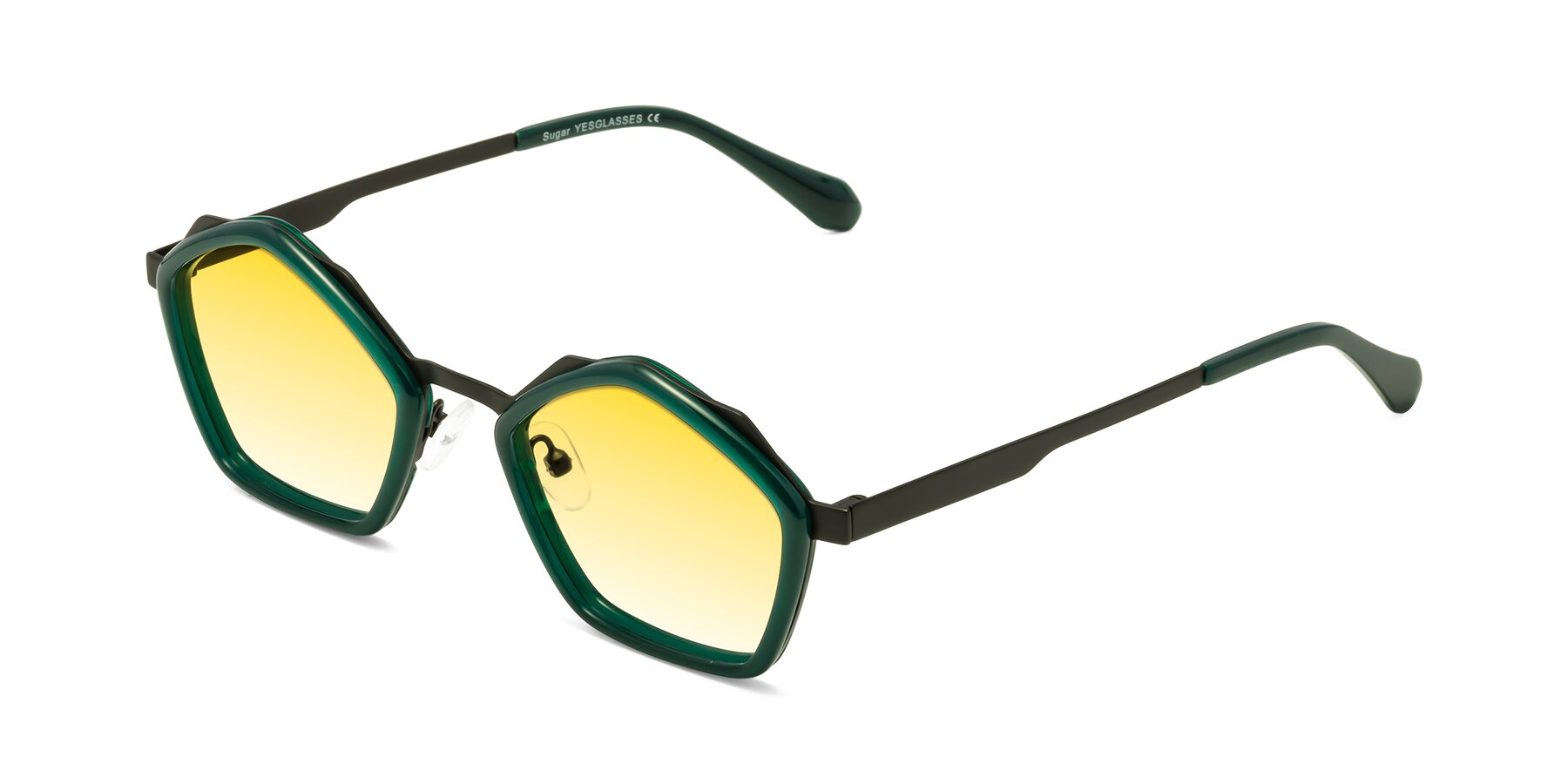 Angle of Sugar in Jade-Black with Yellow Gradient Lenses