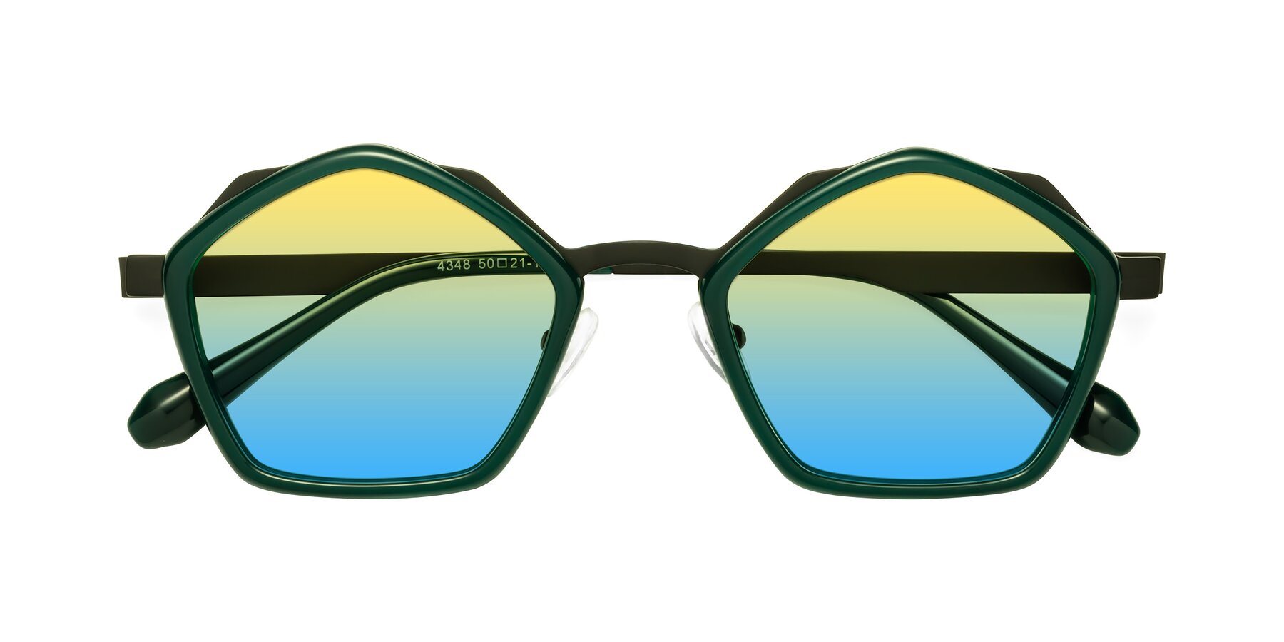 Folded Front of Sugar in Jade-Black with Yellow / Blue Gradient Lenses