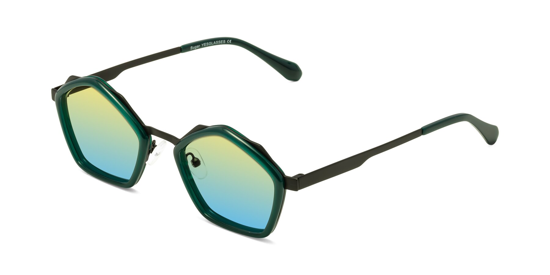 Angle of Sugar in Jade-Black with Yellow / Blue Gradient Lenses