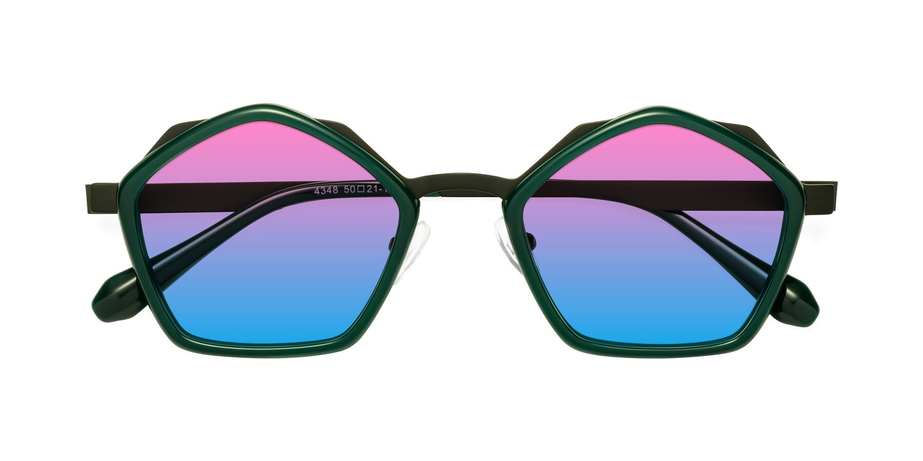 Folded Front of Sugar in Jade-Black with Pink / Blue Gradient Lenses