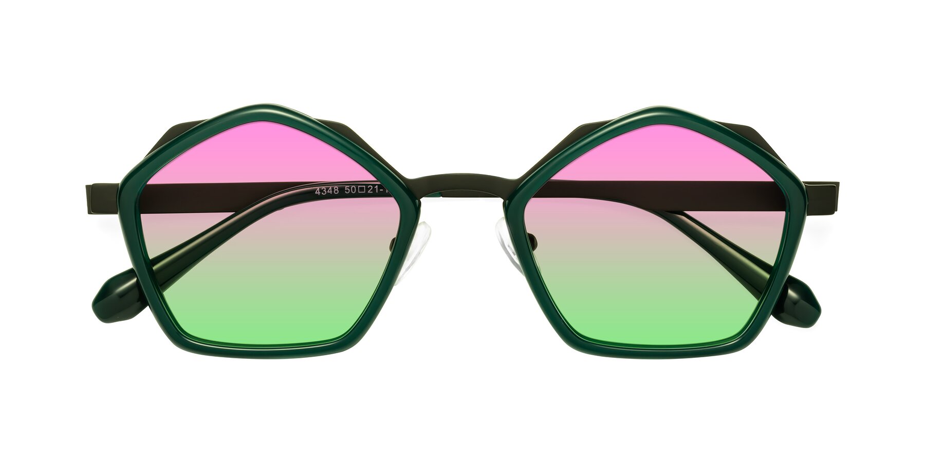 Folded Front of Sugar in Jade-Black with Pink / Green Gradient Lenses