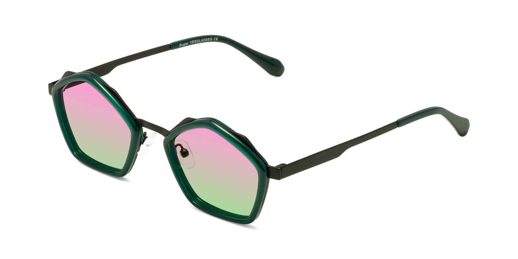 Angle of Sugar in Jade-Black with Pink / Green Gradient Lenses