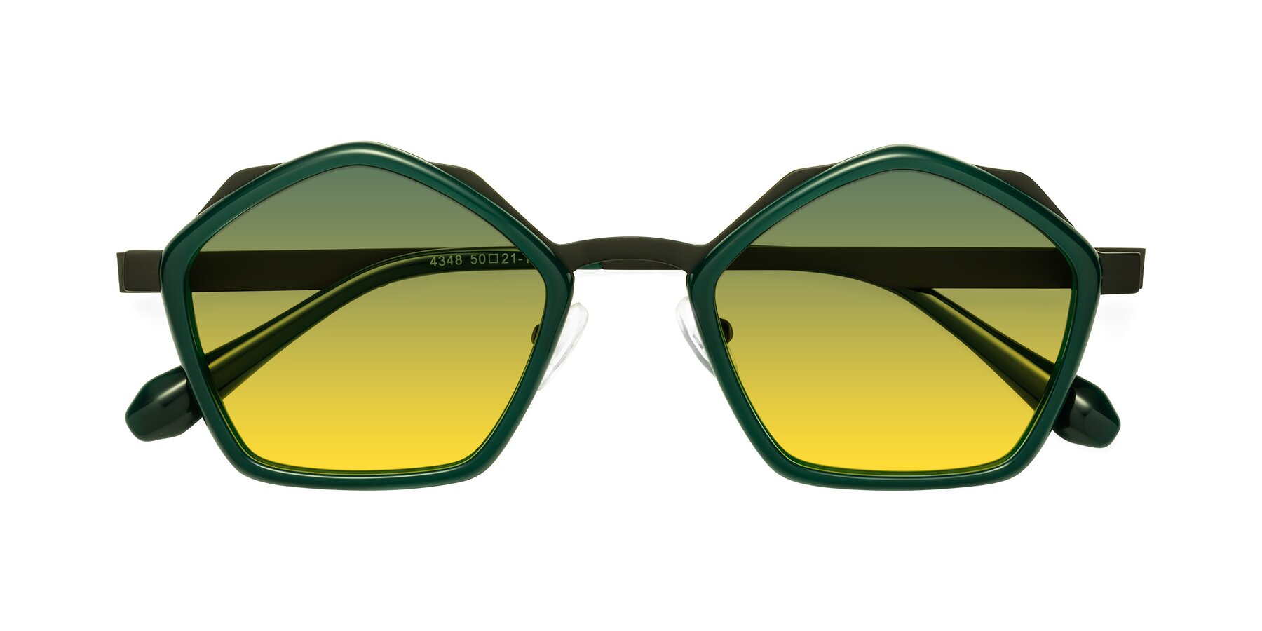 Folded Front of Sugar in Jade-Black with Green / Yellow Gradient Lenses