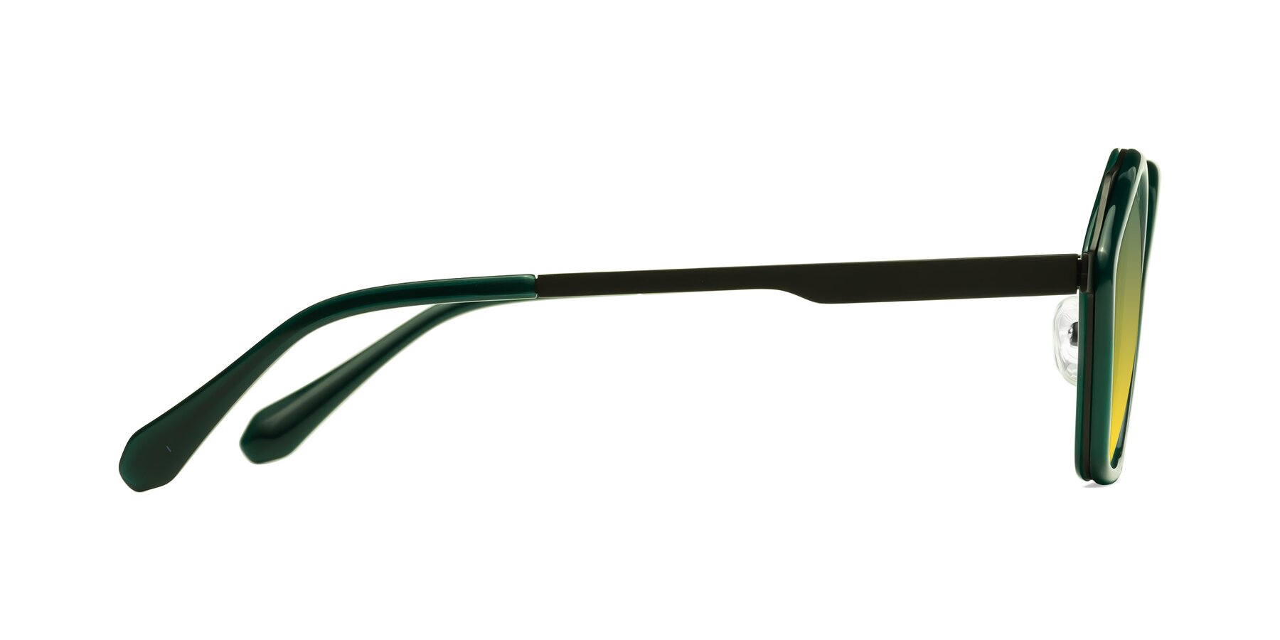 Side of Sugar in Jade-Black with Green / Yellow Gradient Lenses