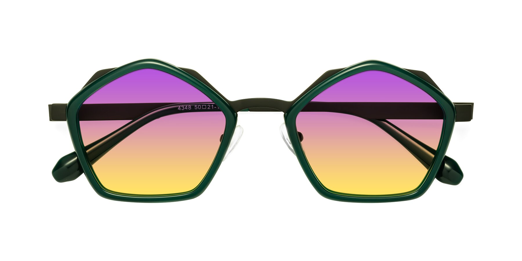 Folded Front of Sugar in Jade-Black with Purple / Yellow Gradient Lenses