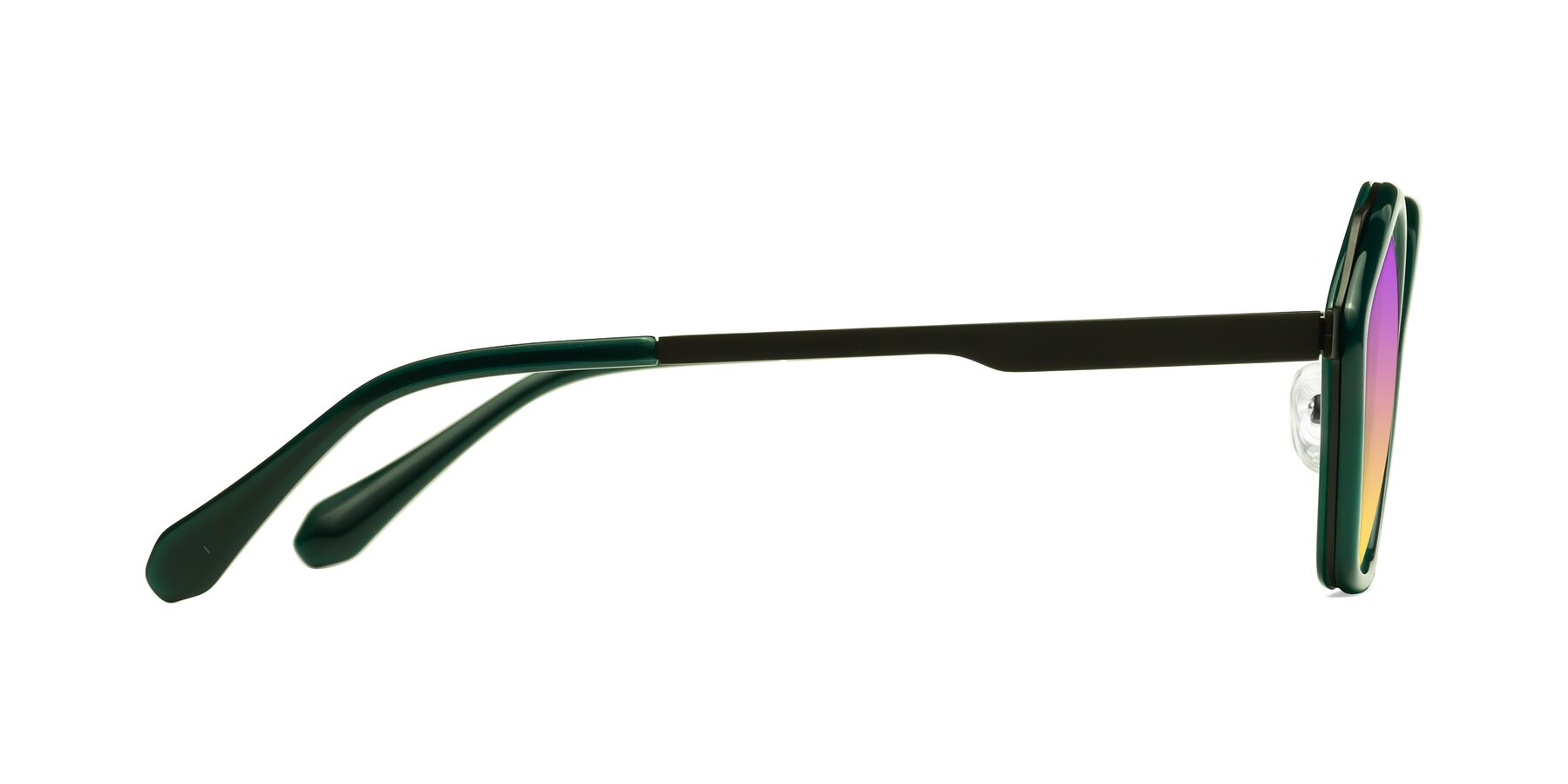 Side of Sugar in Jade-Black with Purple / Yellow Gradient Lenses