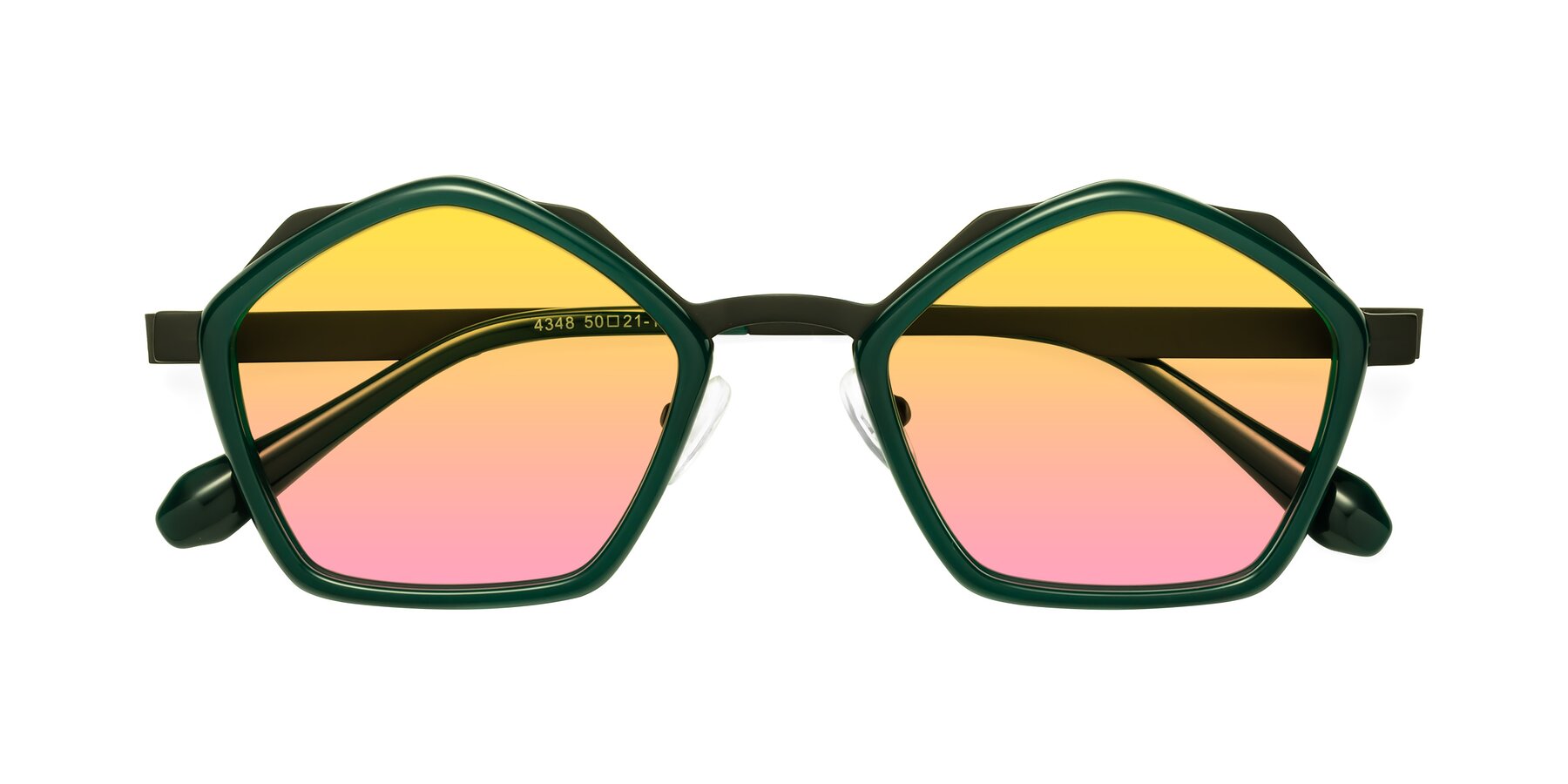 Folded Front of Sugar in Jade-Black with Yellow / Pink Gradient Lenses