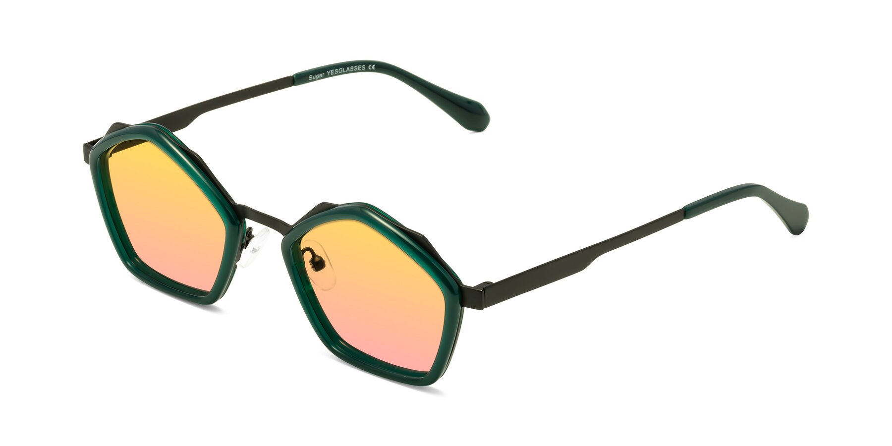 Angle of Sugar in Jade-Black with Yellow / Pink Gradient Lenses