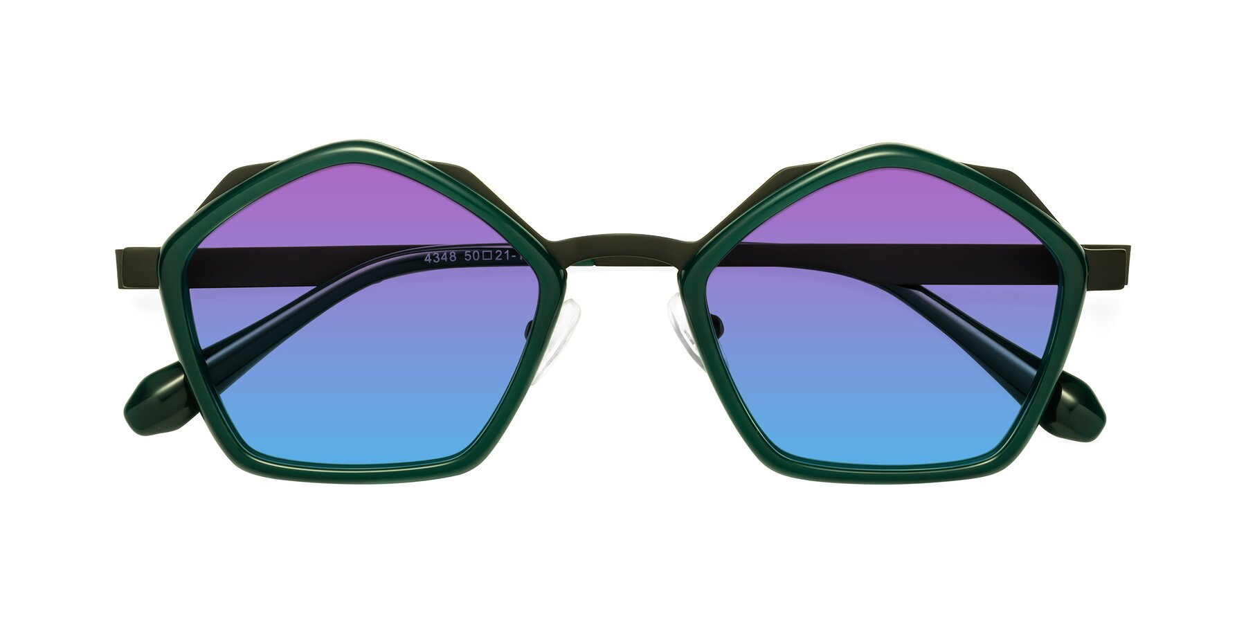 Folded Front of Sugar in Jade-Black with Purple / Blue Gradient Lenses
