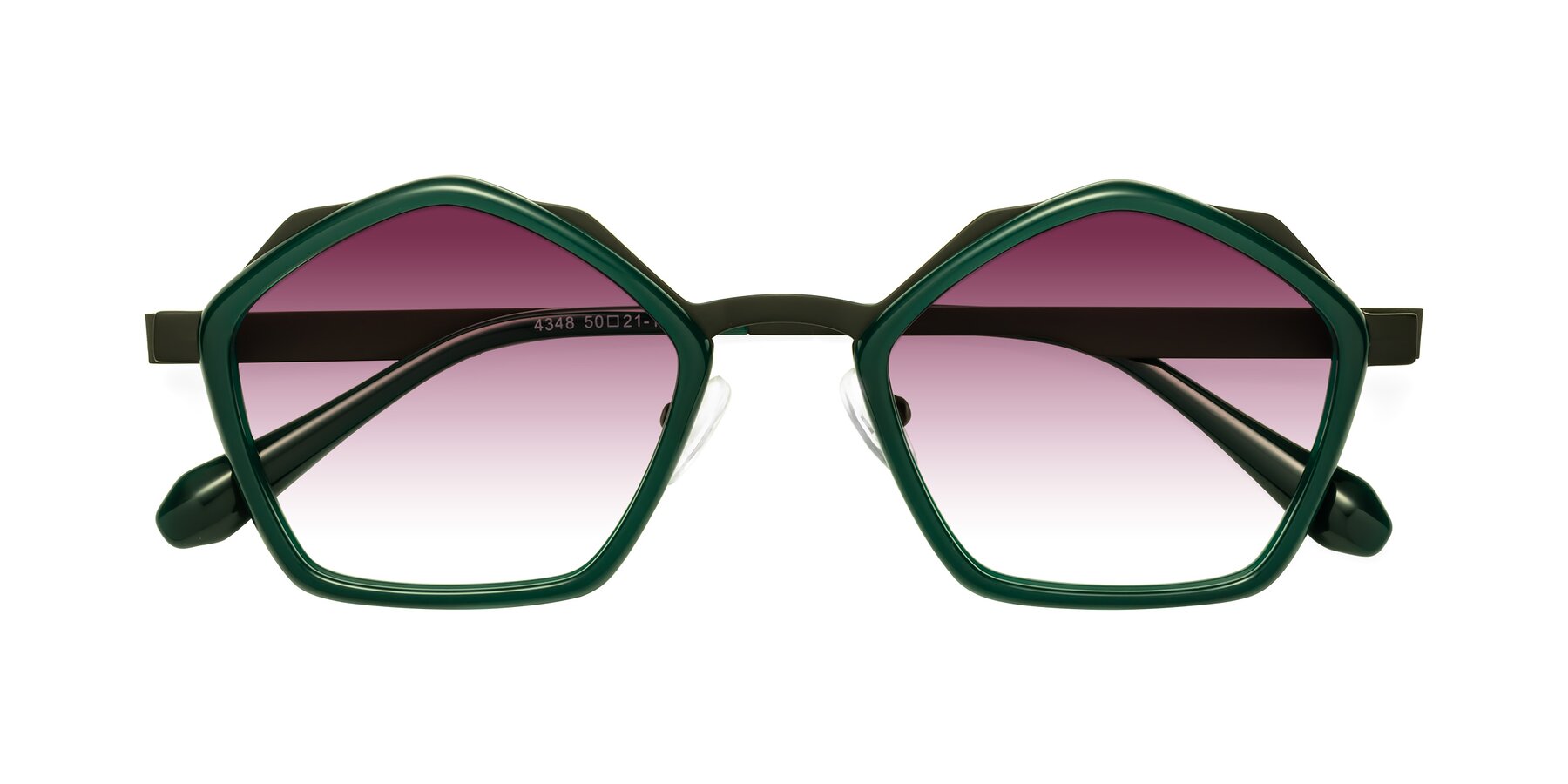 Folded Front of Sugar in Jade-Black with Wine Gradient Lenses