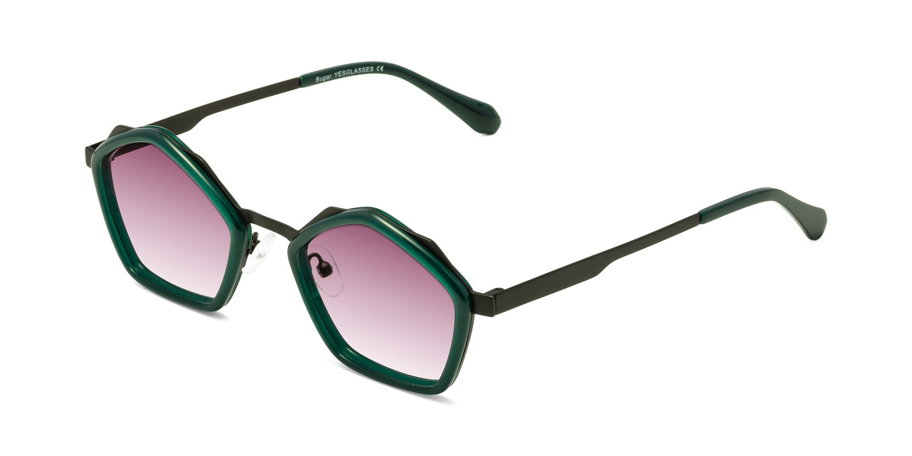 Angle of Sugar in Jade-Black with Wine Gradient Lenses