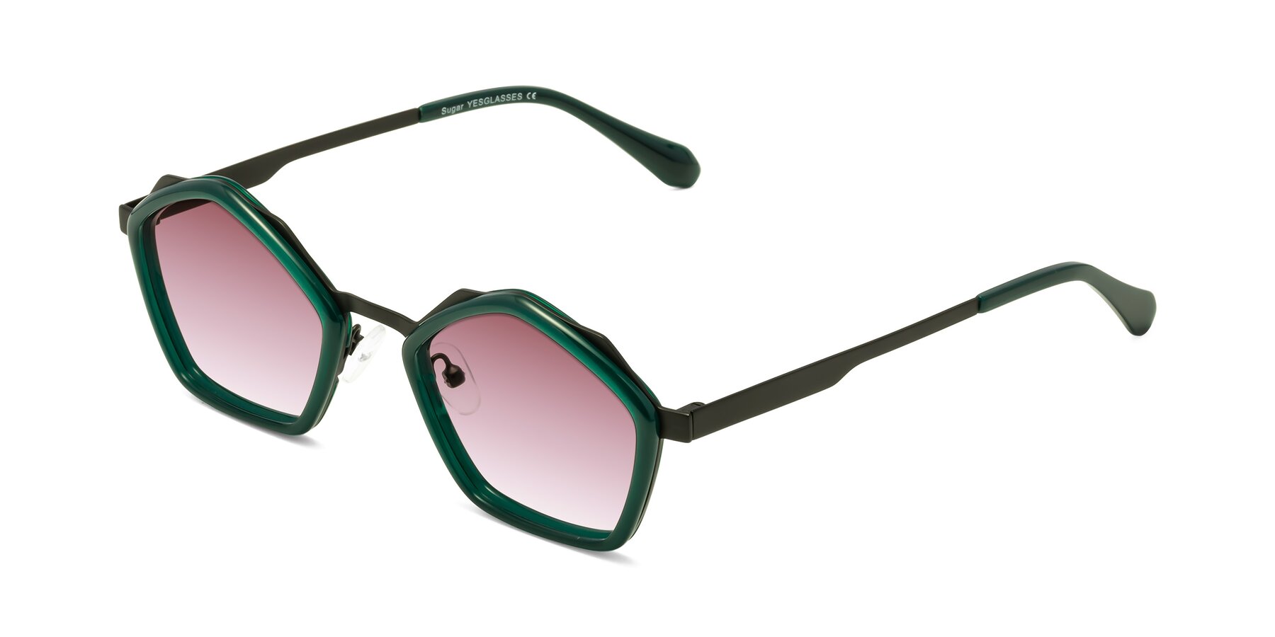 Angle of Sugar in Jade-Black with Garnet Gradient Lenses