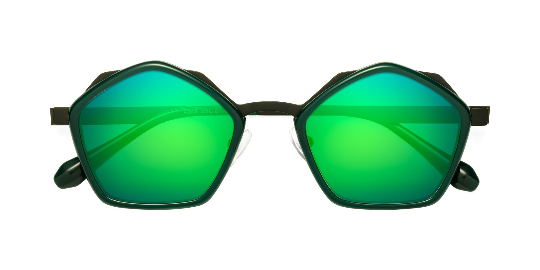 Folded Front of Sugar in Jade-Black with Green Mirrored Lenses