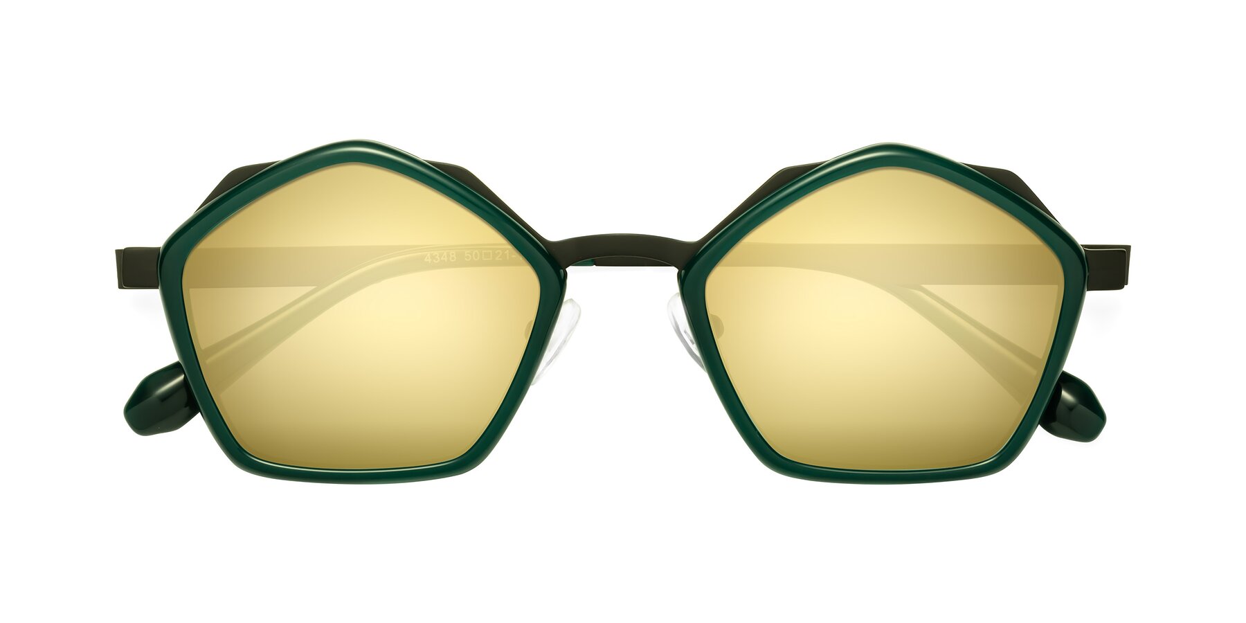 Folded Front of Sugar in Jade-Black with Gold Mirrored Lenses