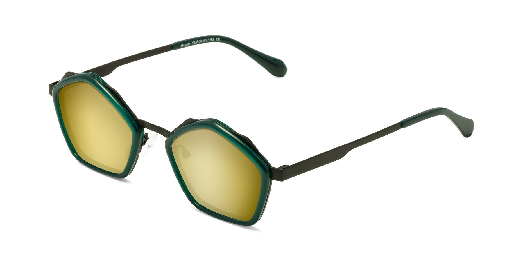 Angle of Sugar in Jade-Black with Gold Mirrored Lenses