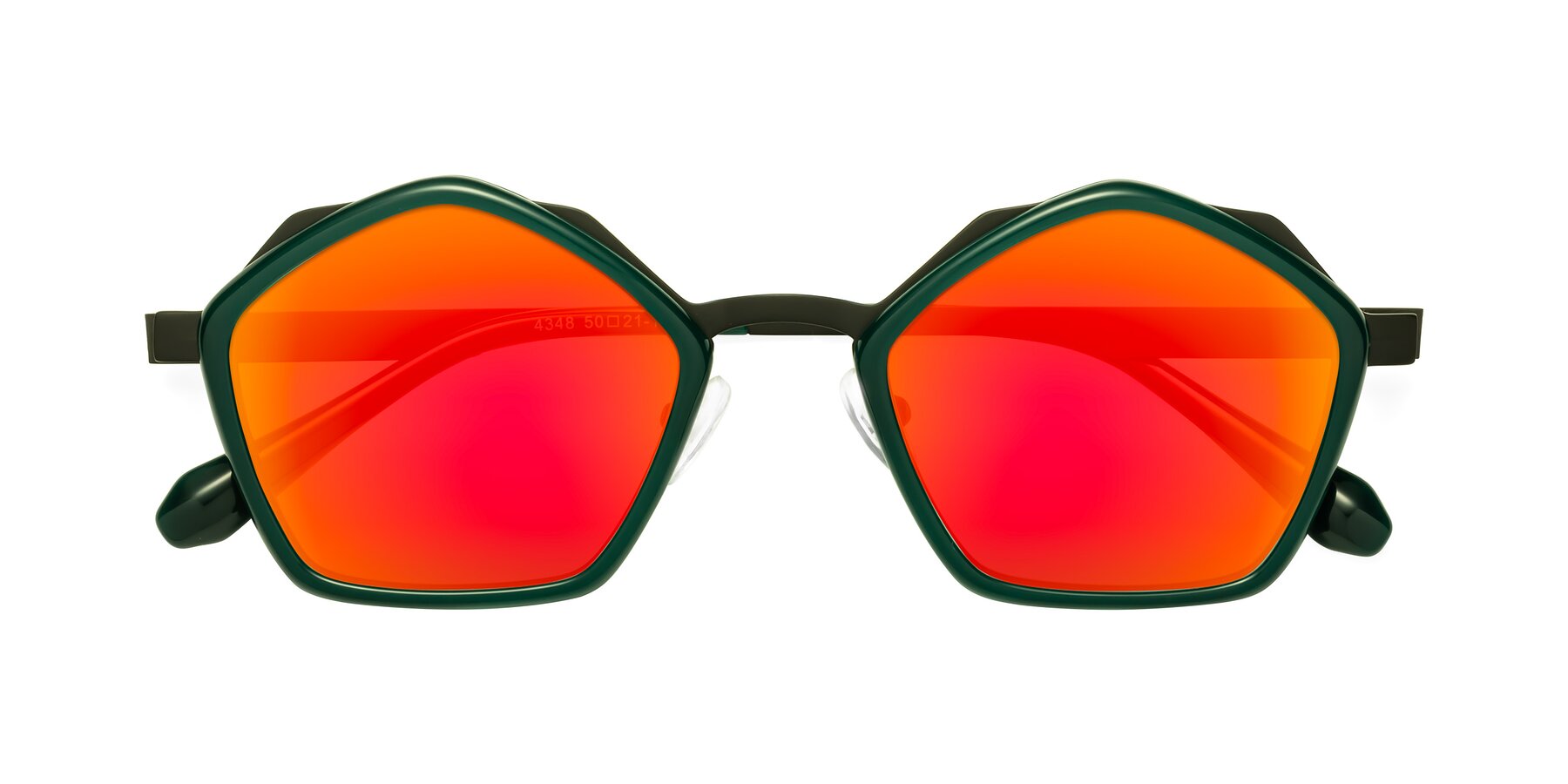 Folded Front of Sugar in Jade-Black with Red Gold Mirrored Lenses