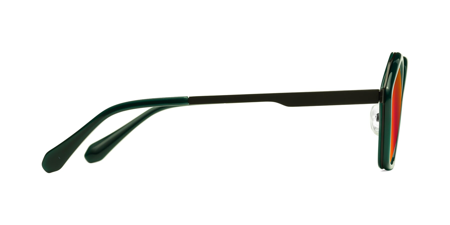 Side of Sugar in Jade-Black with Red Gold Mirrored Lenses