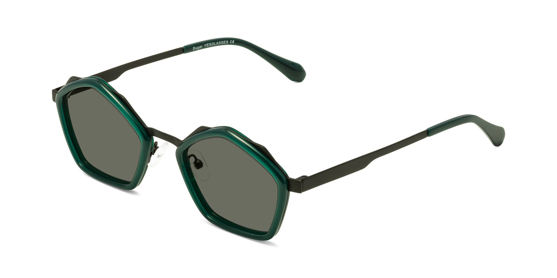 Angle of Sugar in Jade-Black with Gray Polarized Lenses