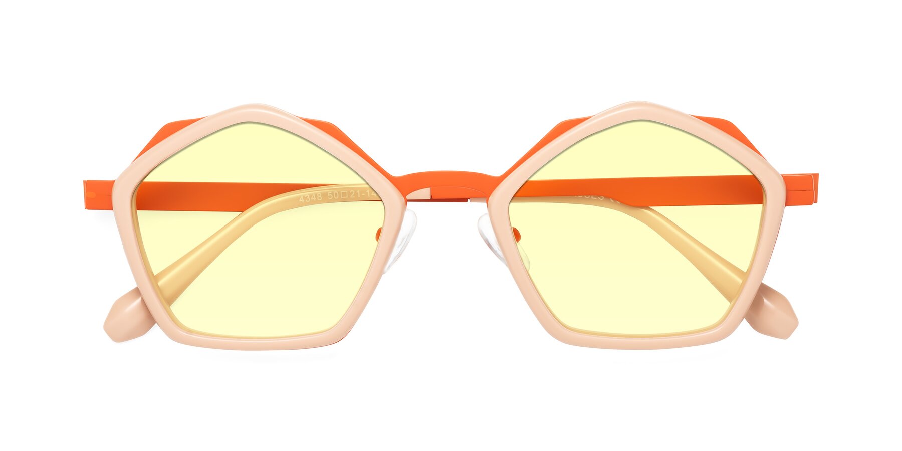 Folded Front of Sugar in Pink-Orange with Light Yellow Tinted Lenses