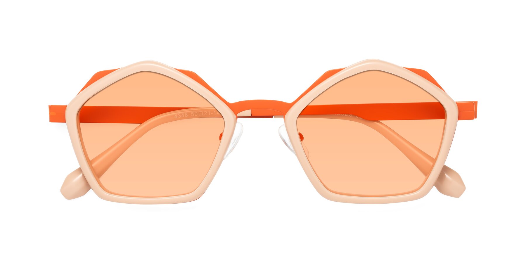 Folded Front of Sugar in Pink-Orange with Light Orange Tinted Lenses