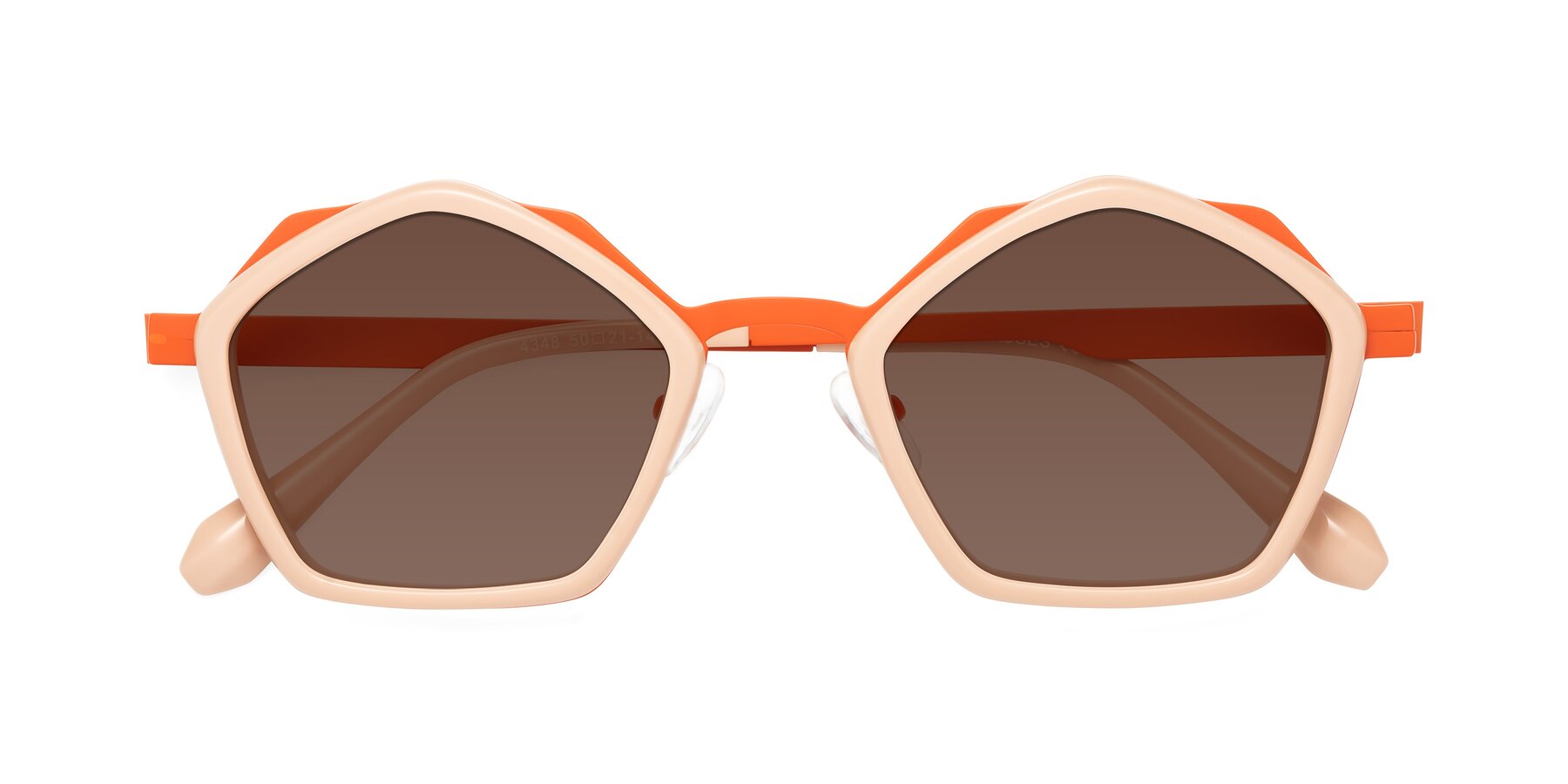 Folded Front of Sugar in Pink-Orange with Brown Tinted Lenses