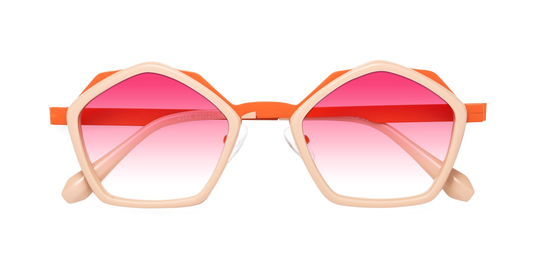 Folded Front of Sugar in Pink-Orange with Pink Gradient Lenses