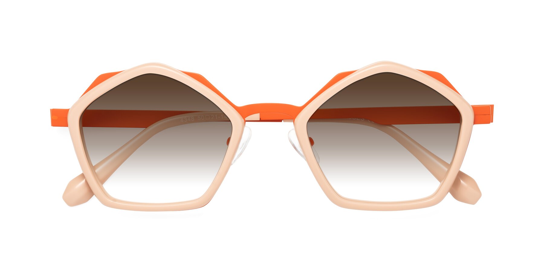 Folded Front of Sugar in Pink-Orange with Brown Gradient Lenses