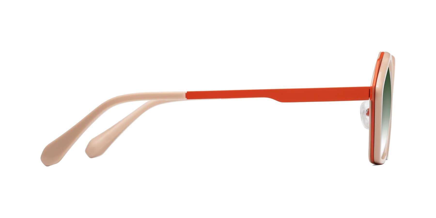 Side of Sugar in Pink-Orange with Green Gradient Lenses