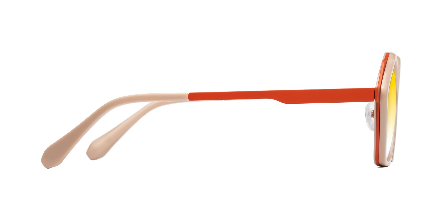 Side of Sugar in Pink-Orange with Yellow Gradient Lenses