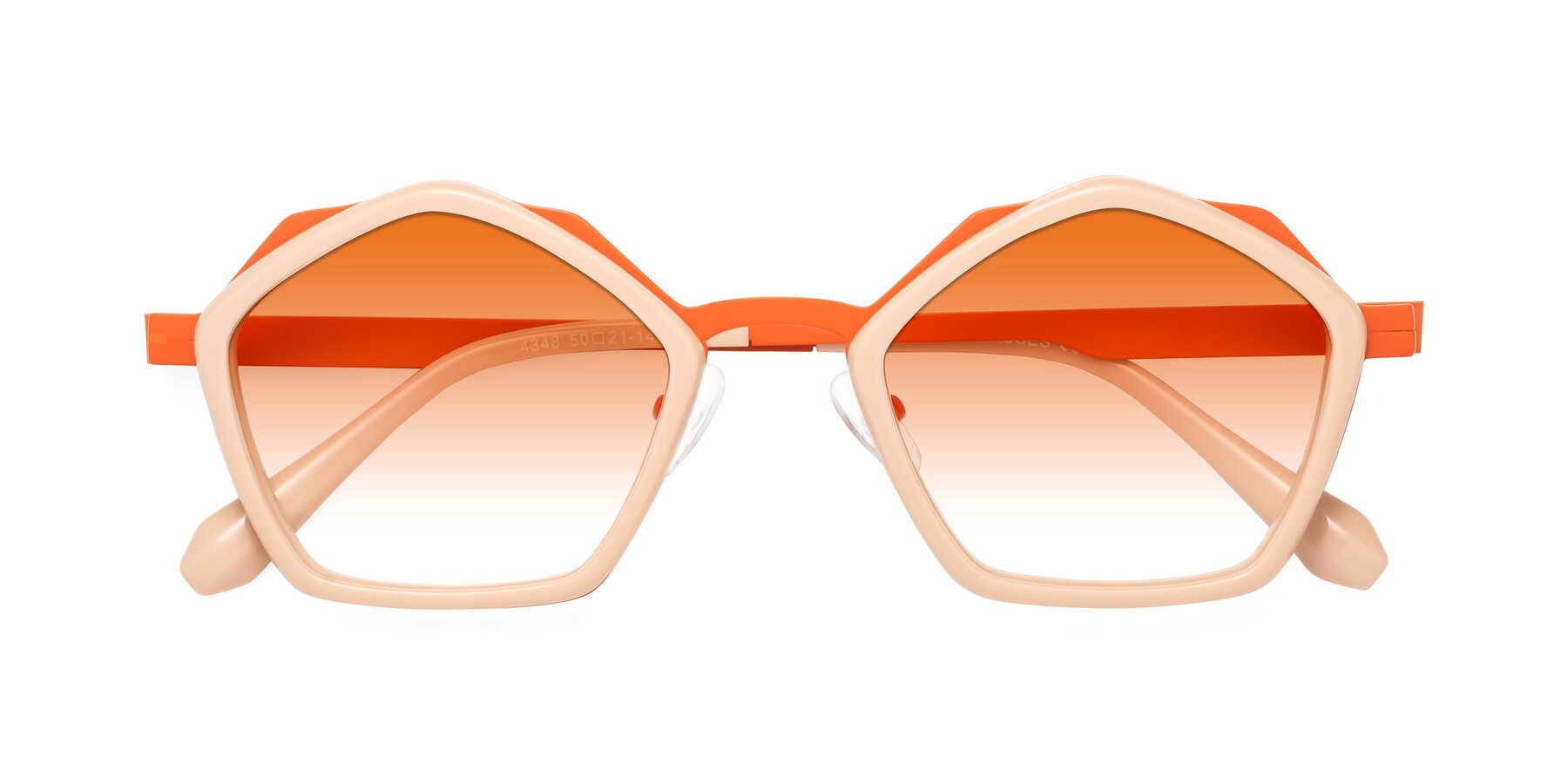 Folded Front of Sugar in Pink-Orange with Orange Gradient Lenses