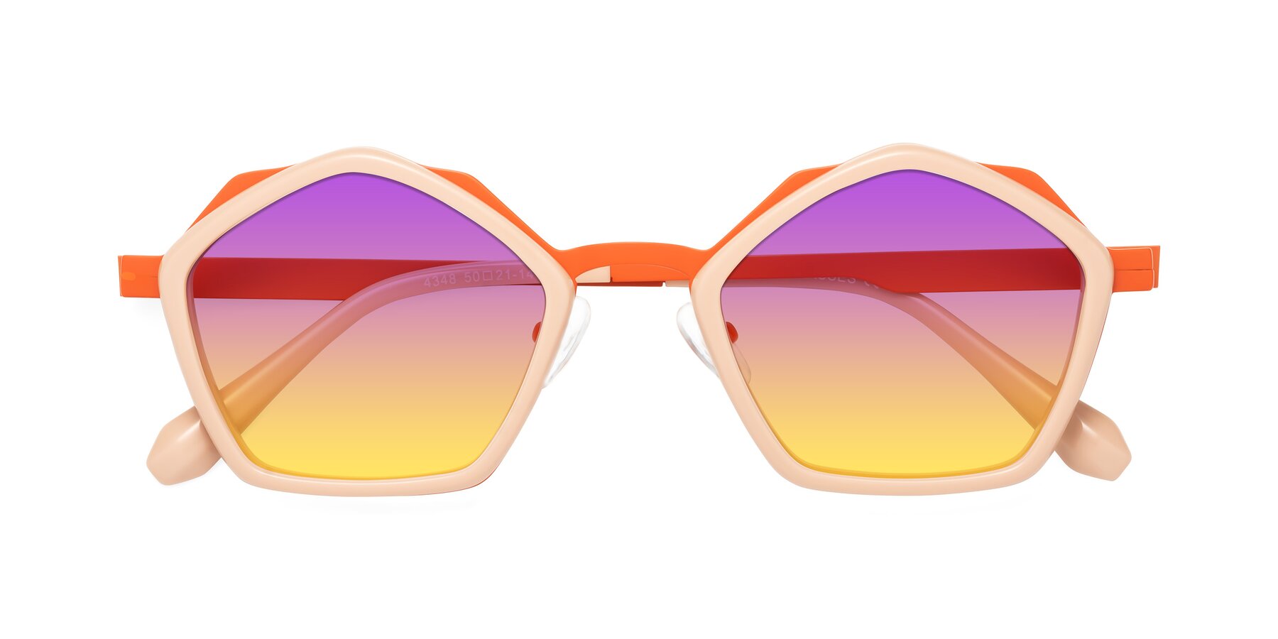 Folded Front of Sugar in Pink-Orange with Purple / Yellow Gradient Lenses