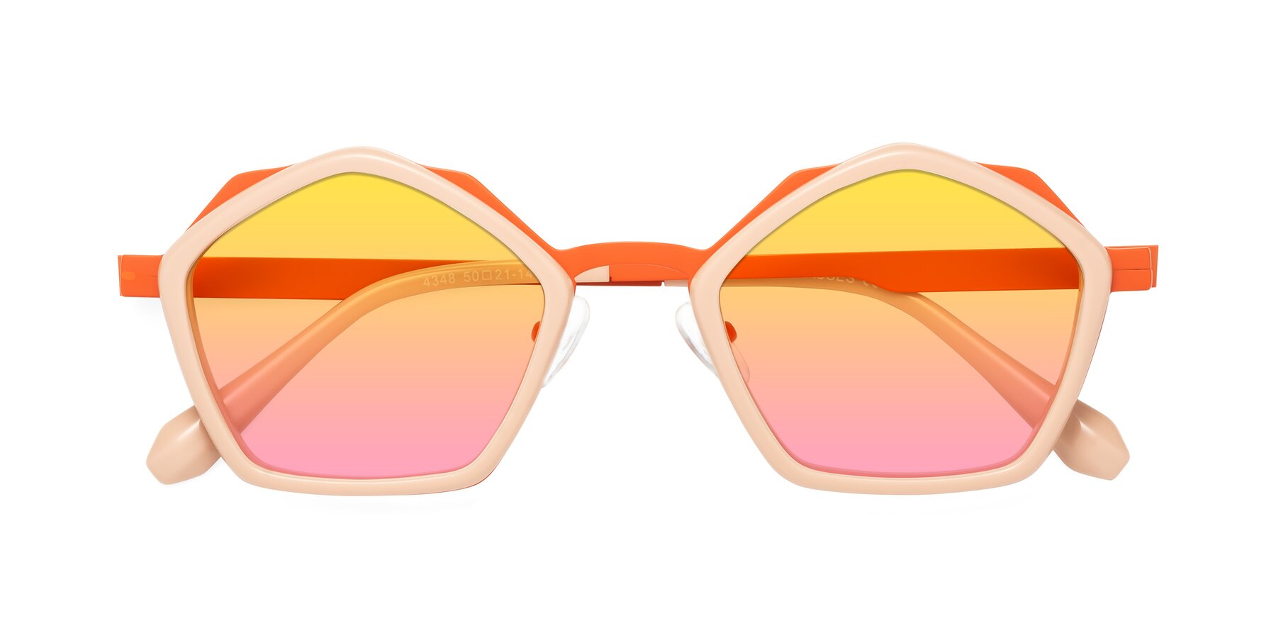 Folded Front of Sugar in Pink-Orange with Yellow / Pink Gradient Lenses