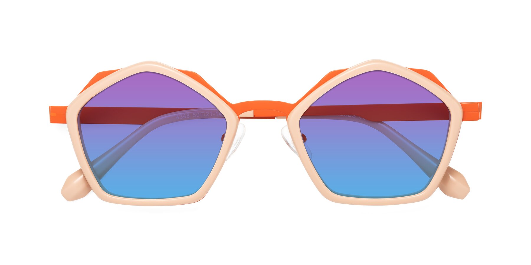 Folded Front of Sugar in Pink-Orange with Purple / Blue Gradient Lenses