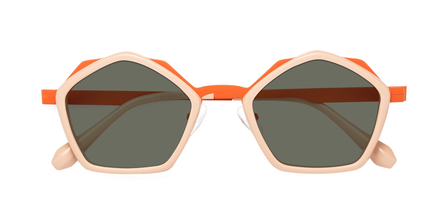 Folded Front of Sugar in Pink-Orange with Gray Polarized Lenses