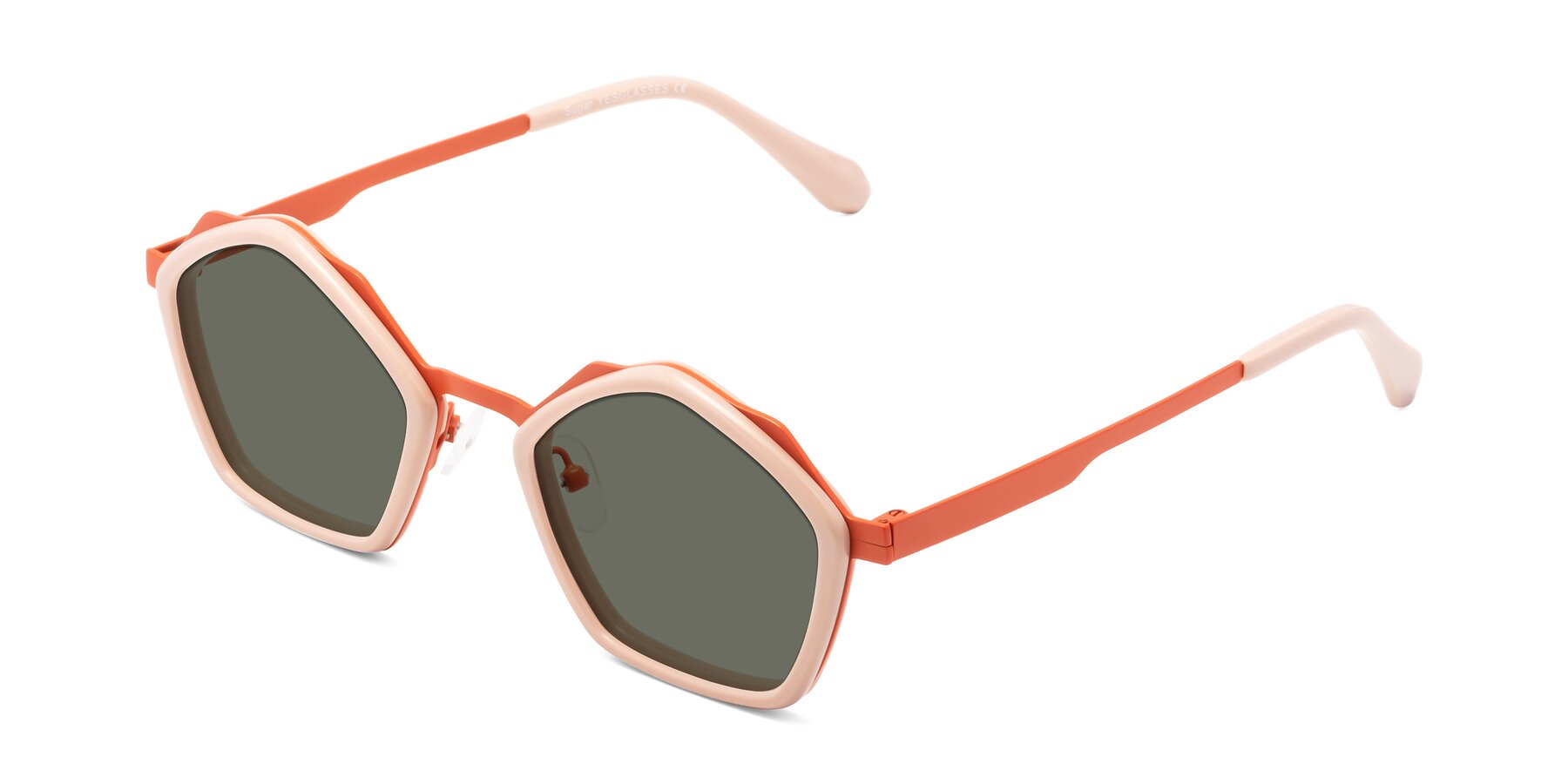 Angle of Sugar in Pink-Orange with Gray Polarized Lenses