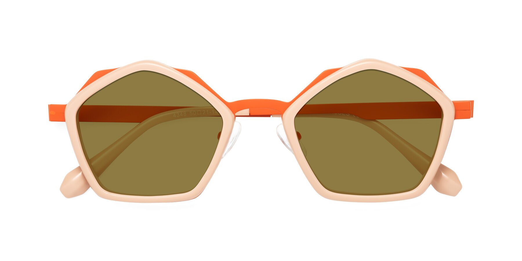 Folded Front of Sugar in Pink-Orange with Brown Polarized Lenses