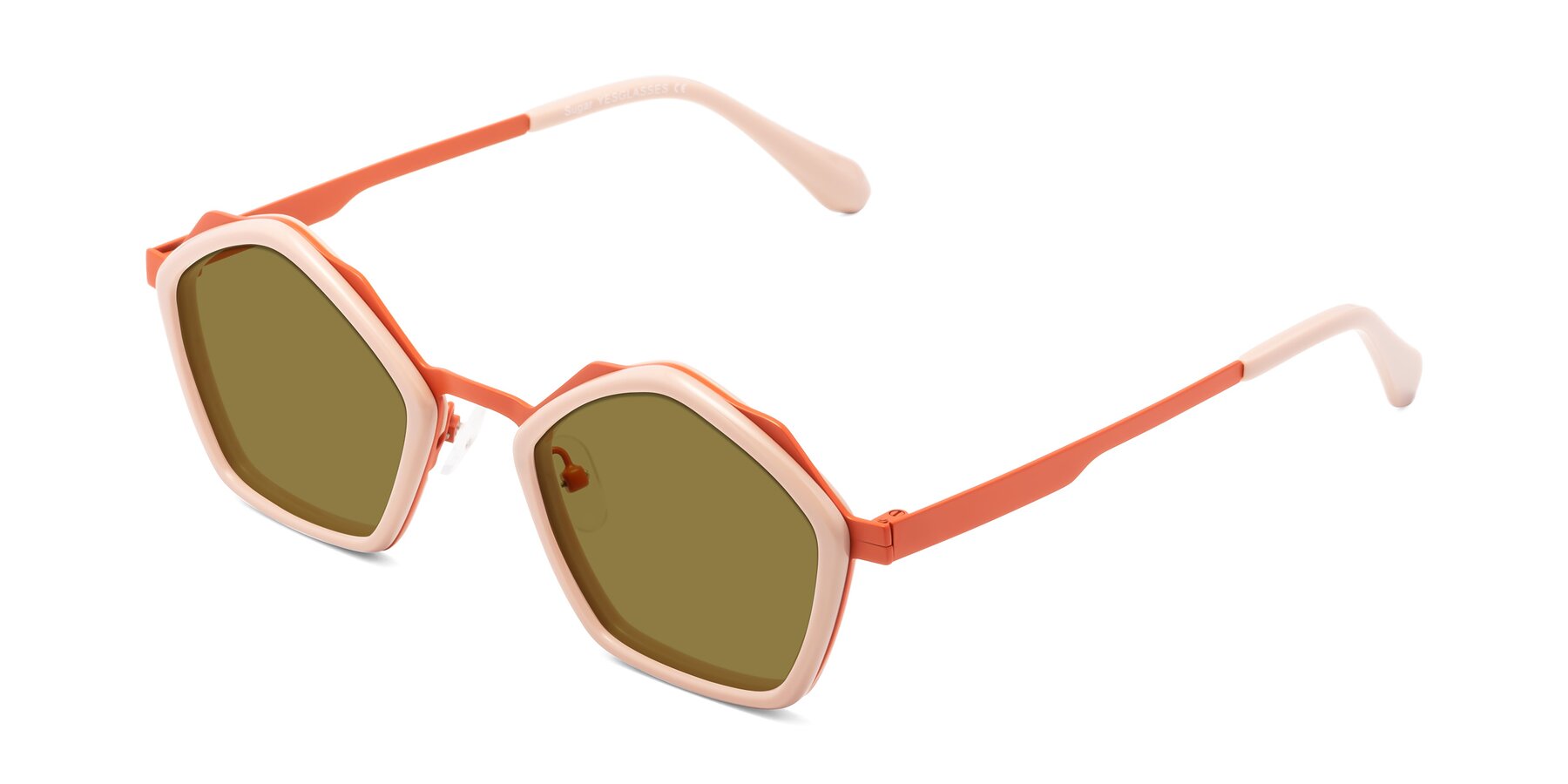 Angle of Sugar in Pink-Orange with Brown Polarized Lenses