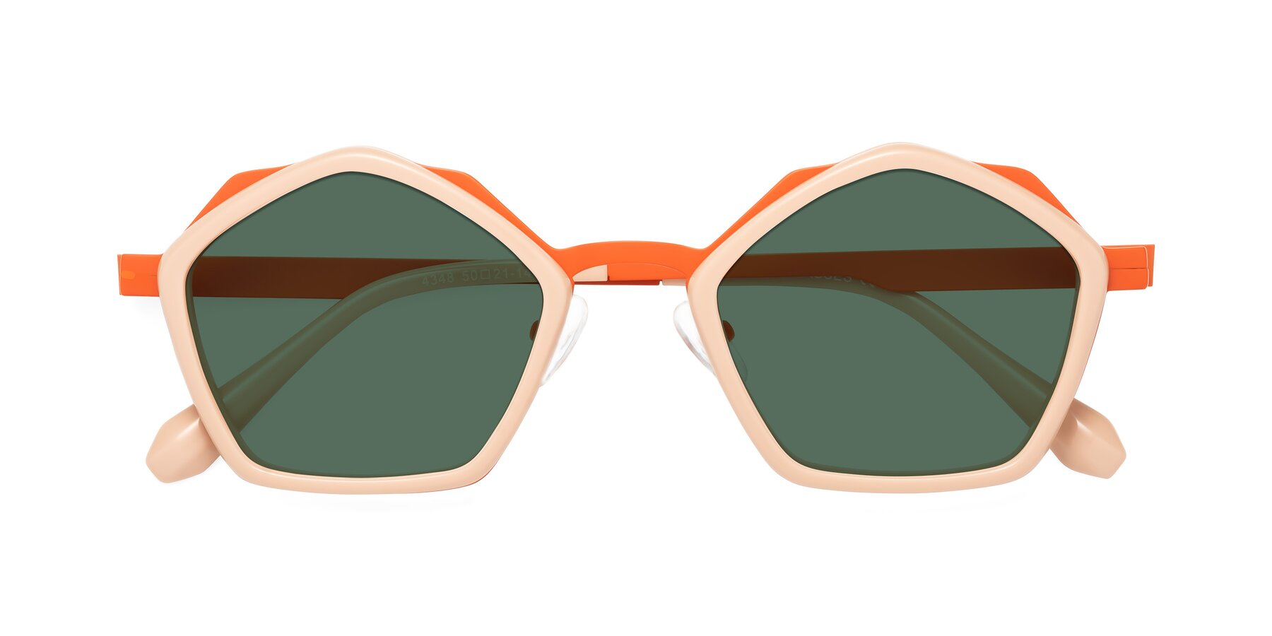 Folded Front of Sugar in Pink-Orange with Green Polarized Lenses
