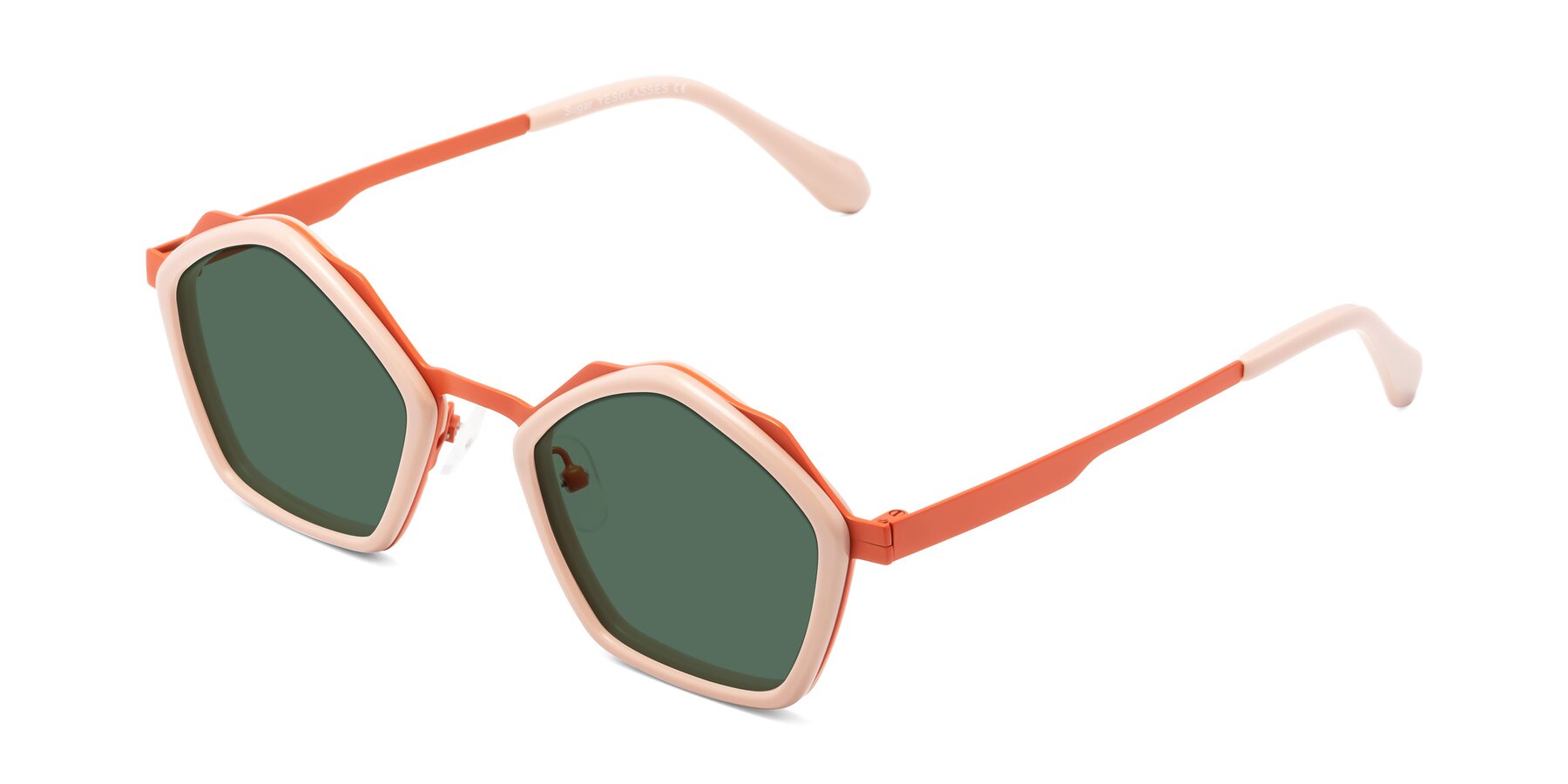 Angle of Sugar in Pink-Orange with Green Polarized Lenses