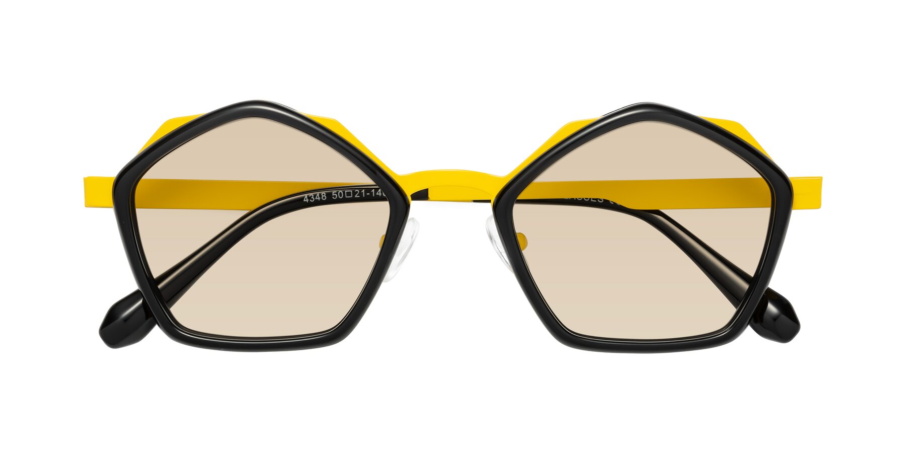 Folded Front of Sugar in Black-Yellow with Light Brown Tinted Lenses