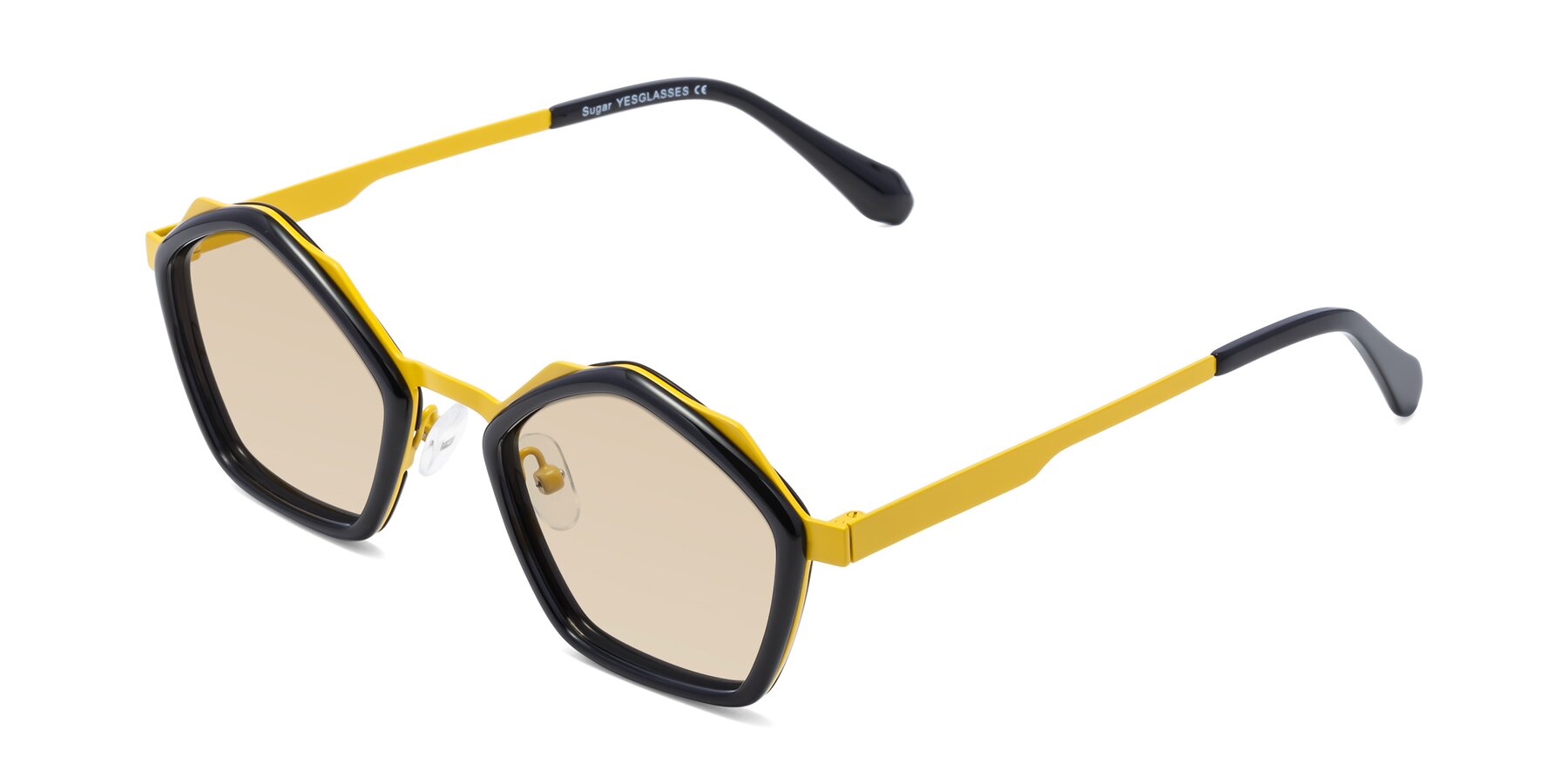 Angle of Sugar in Black-Yellow with Light Brown Tinted Lenses