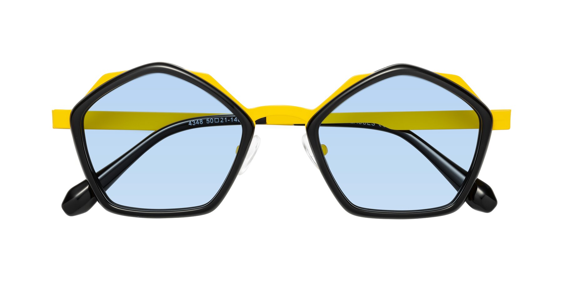 Folded Front of Sugar in Black-Yellow with Light Blue Tinted Lenses