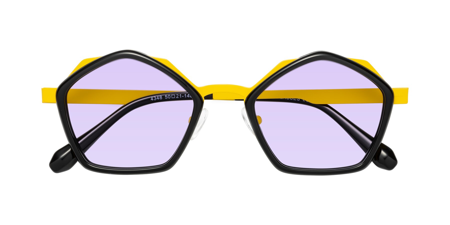 Folded Front of Sugar in Black-Yellow with Light Purple Tinted Lenses