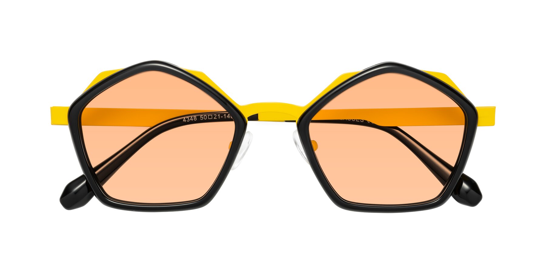 Folded Front of Sugar in Black-Yellow with Light Orange Tinted Lenses