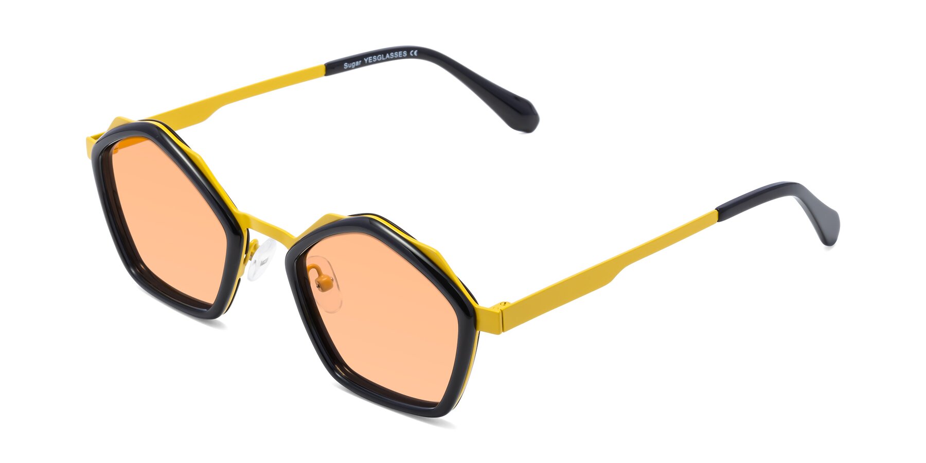 Angle of Sugar in Black-Yellow with Light Orange Tinted Lenses