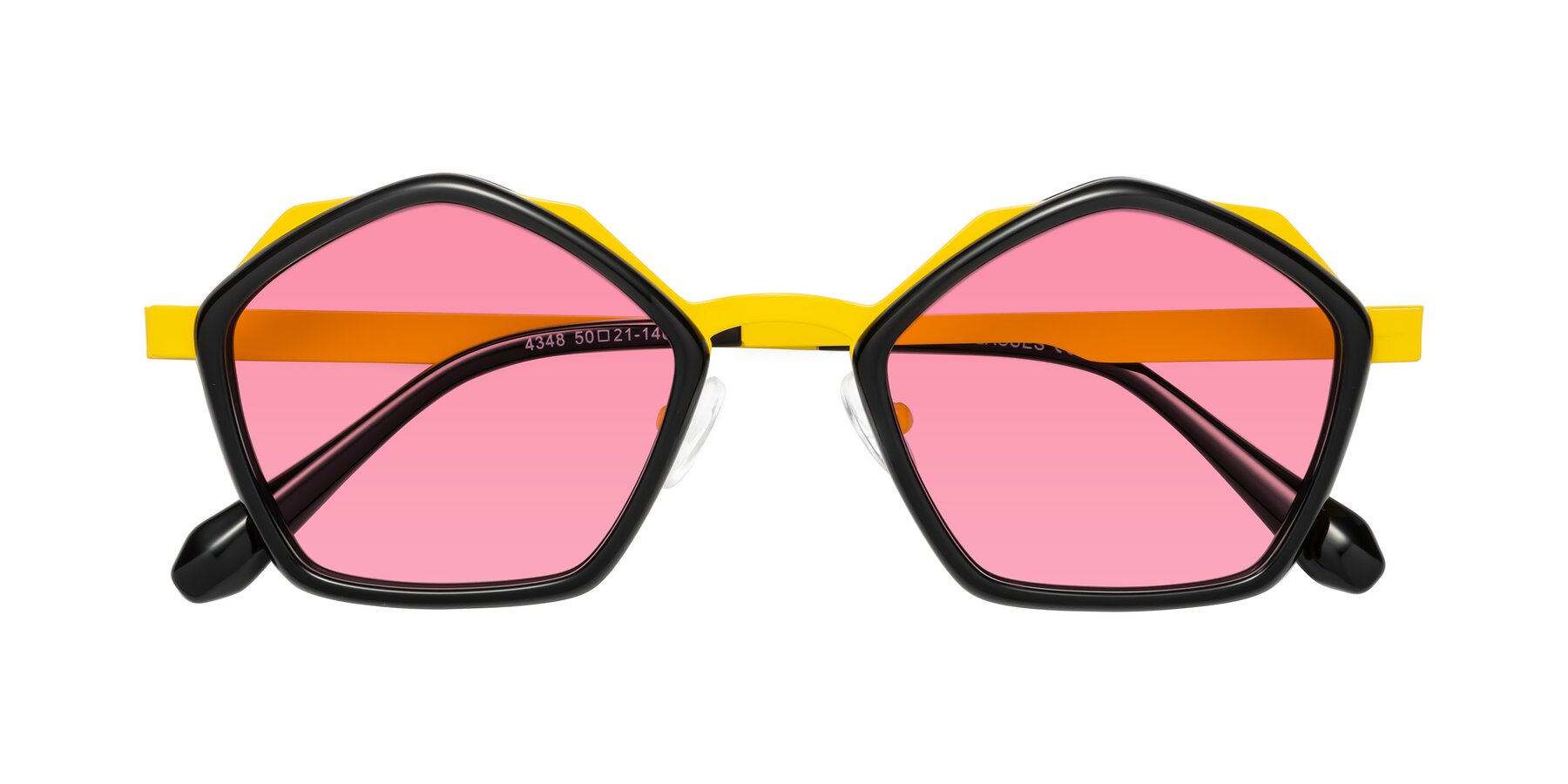 Folded Front of Sugar in Black-Yellow with Pink Tinted Lenses