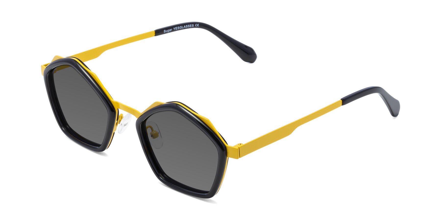 Angle of Sugar in Black-Yellow with Medium Gray Tinted Lenses