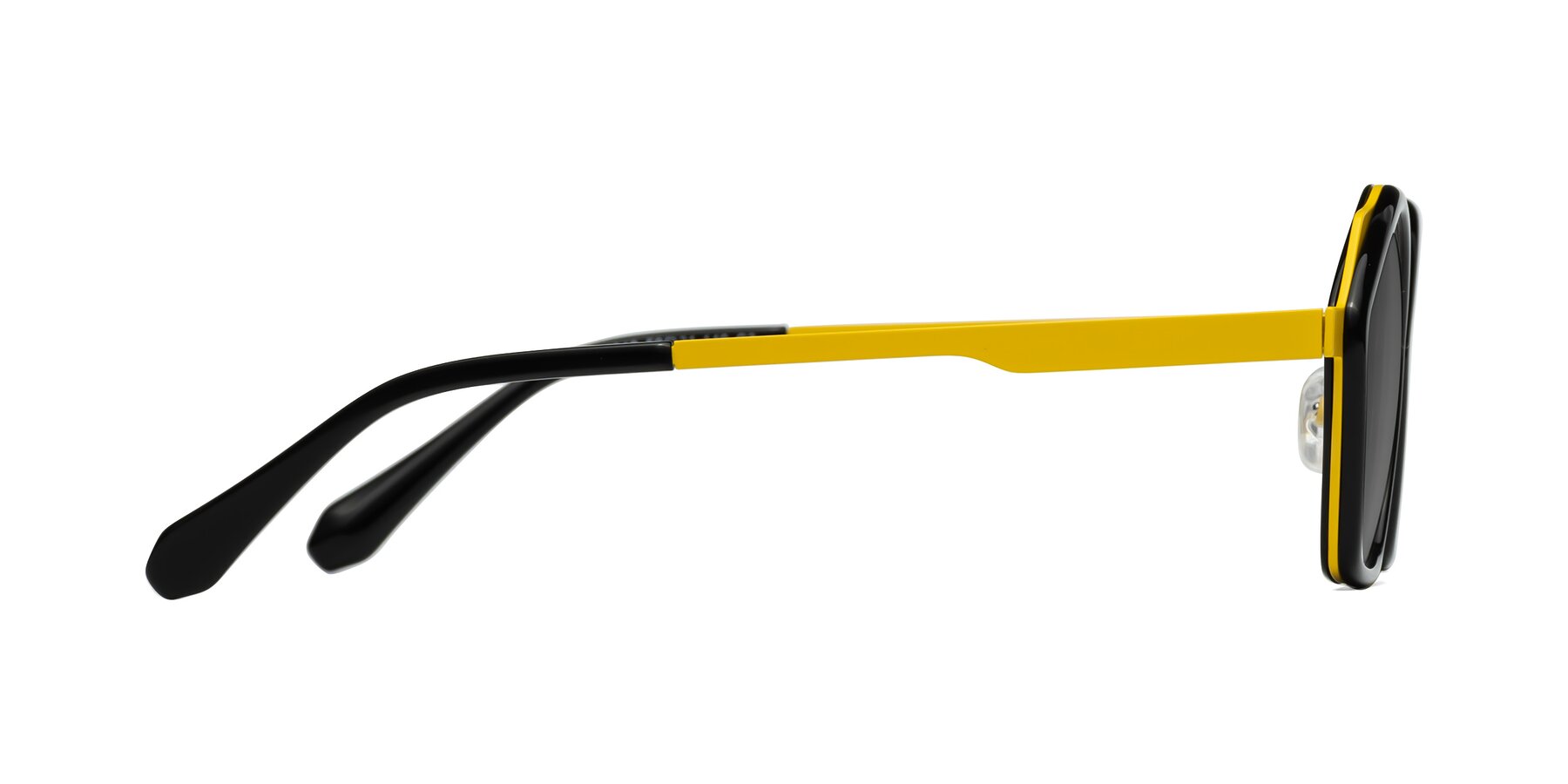 Side of Sugar in Black-Yellow with Medium Gray Tinted Lenses