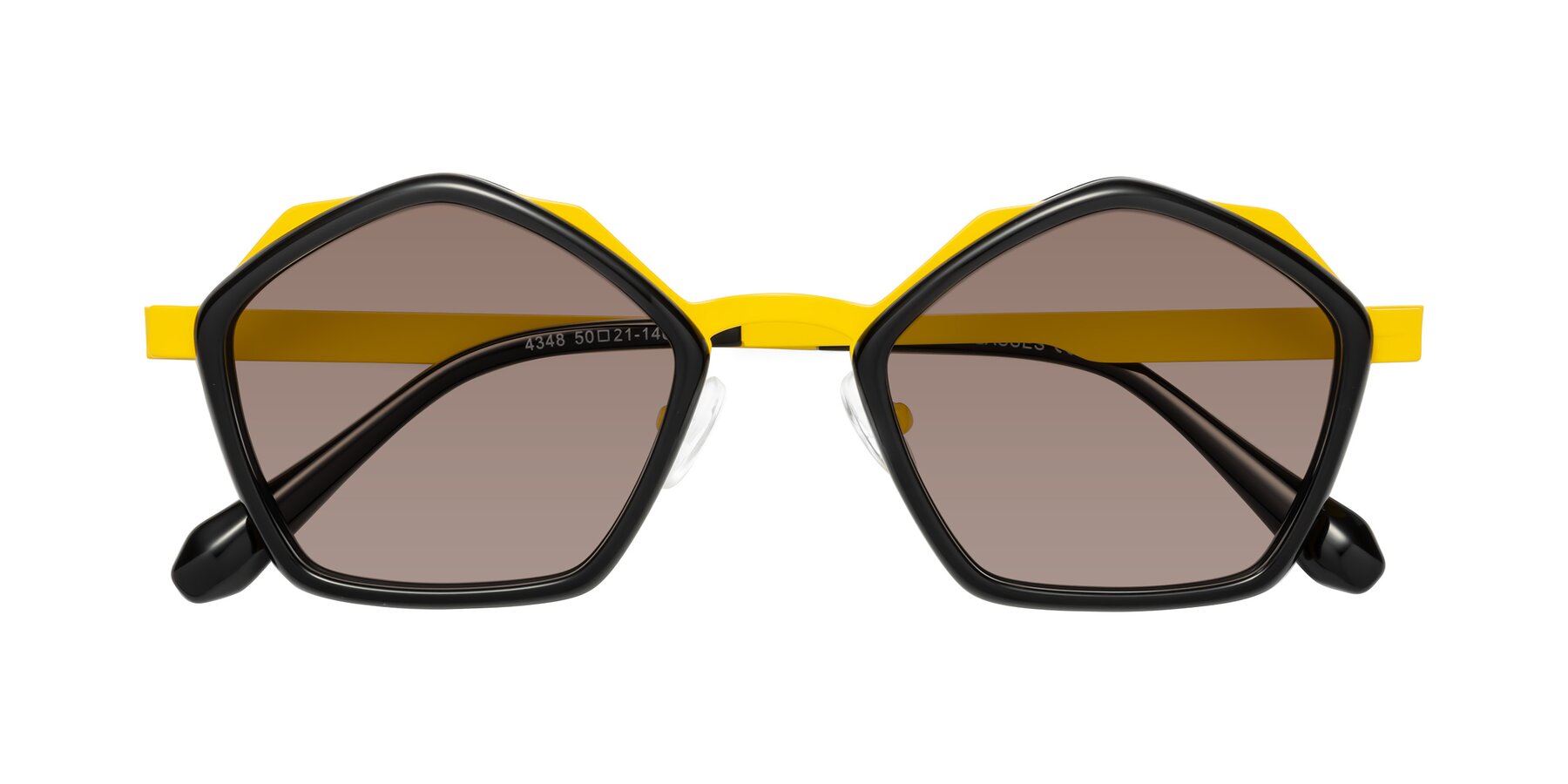 Folded Front of Sugar in Black-Yellow with Medium Brown Tinted Lenses